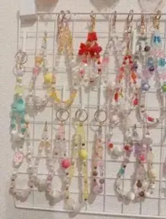 カラフルビーズ ハンドメイド携帯ストラップ