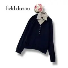 field dream フィールドドリーム　長袖ニット　ストライプ　重ね着風　Mのサムネイル