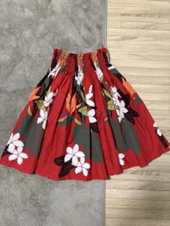 フラワープリント パウスカート 赤