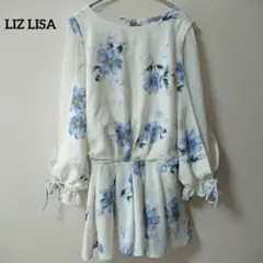 LIZ LISA リズリサ 花柄ロンパース 長袖 ホワイト サイズ0のサムネイル