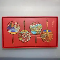深圳印象　芸術しおり　4枚セット　中国深圳　記念品　未使用・箱付き