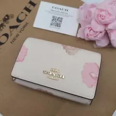 新品 COACH コーチ 定価28,600円 レザー 花柄 5連キーケース - メルカリ