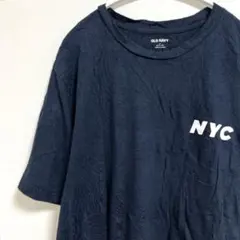 オールドネイビー 半袖Tシャツ バックプリント ビッグサイズ 濃紺 綿 デイリー