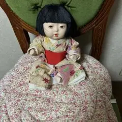 市松人形の、ドレス、ボンネット - メルカリ