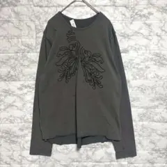 アダムエロペ◆コードエンブロイダリーロンTEE/長袖カットソー グレー