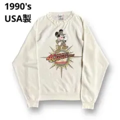 90s USA製 Disney オフィシャル ミッキー スウェット トレーナーのサムネイル
