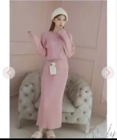 rady スリットスカートセットアップ　ピンク