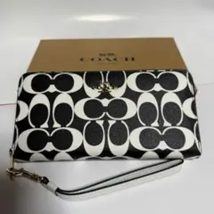 COACH コーチ 長財布 シグネチャー 白黒 CP409