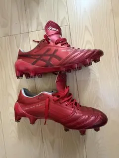 asics サッカースパイク レッド イエロー - メルカリ
