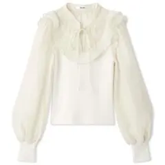 SNIDEL プリーツカラードッキングニットプルオーバー