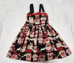本日限定価格シャーリーテンプル ジャム瓶プリント ワンピース 80