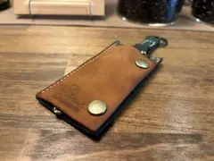レザー キーケース ブラウン 二つ折り