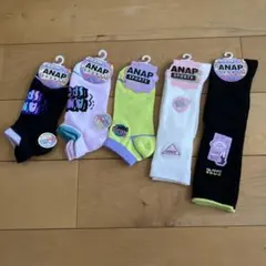 ANAP SPORTS キッズ靴下　スニーカーソックス　ハイソックス　5足②