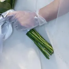 ウェディンググローブ パール装飾付き