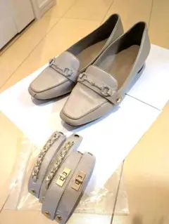 【3WAY】RANDA スクエアトゥ ローファー LL 25.5cm ビジュー