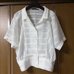 Heather ホワイト 半袖シャツ ストライプのサムネイル