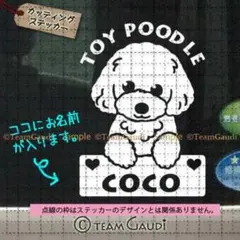 名前入 トイプードル　カッティングステッカー ドッグインカー 犬　シール