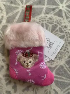 ☆TDS ディズニーシー　クリスマス　ポーチ　ピンク　ダッフィー　靴下型