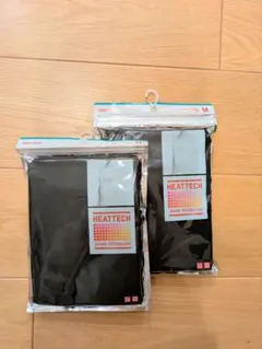 【新品未使用】HEATTECH クルーネックTシャツ☆ M☆ブラック☆2枚セット