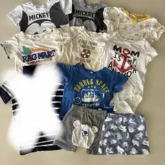 90センチまとめ売り　子供用夏服Tシャツ・ロンパース・ショートパンツセット