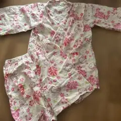 ハローキティ 甚平 ピンク 花柄