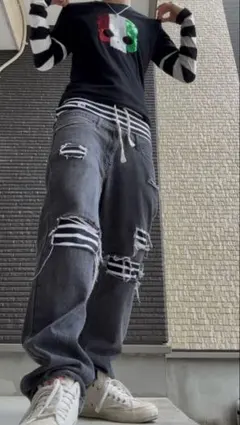 ダブルウエストコーティングデニム swag denim y2k opium - メルカリ