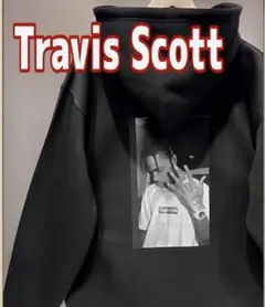 男女兼用　Travis Scottトラヴィススコットスゥエットパーカー/黒