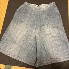 デニムブルー ハーフパンツ ゴムウエスト