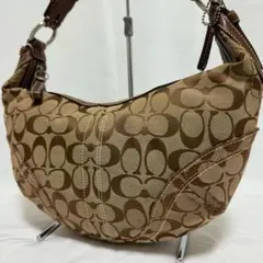 【美品】コーチ ソーホー シグネチャー ワンハンドバッグ レザー キャンバス