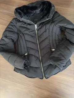 ZARA BASIC ザラ ✨ゴールドジップ✨ダウンジャケット ブラック