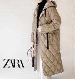 ZARA◼️キルティングダウンロングコート