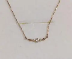 ジュエリーツツミ　K10 ピンクゴールド 3石 ネックレス　10金　ダイヤモンドのサムネイル