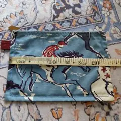 再再値下げ!!レア馬と騎手デザインの布製ポーチ　フィニッシュ