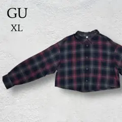 【美品 流行り 値下げ交渉OK 】GU チェックシャツ クロップドシャツ XL