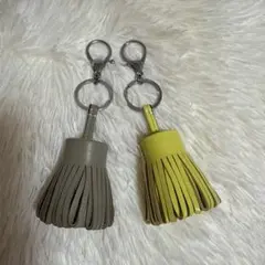 レザー フリンジデザイン キーホルダー 2色セット