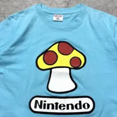 90s USA製 任天堂 Nintendo キノコ ロゴ プリント Tシャツ