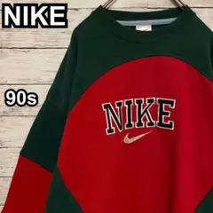 817【希少XLサイズ】ナイキ♤刺繍ビッグロゴ　90s 銀タグ　スウェット即完売