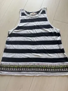 TORY BURCH ボーダー タンクトップ 刺繍　Mのサムネイル