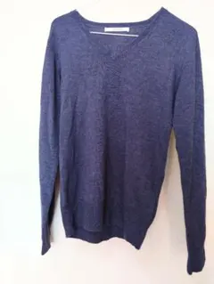 ミリアンデニ　セーター　薄手　ネイビー　　mili an deni　M　Vネック