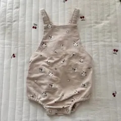 organiczoo風　コットン柄サロペット　ロンパース