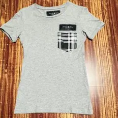 HYDROGEN ハイドロゲン 半袖 Tシャツ S グレー チェックポケットのサムネイル