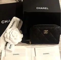 CHANEL 【超美品】クラシックコインパース ブラック ゴールド金具