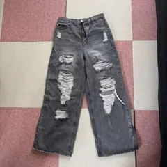 INGNI ダメージデニム ワイドパンツ ブラックのサムネイル