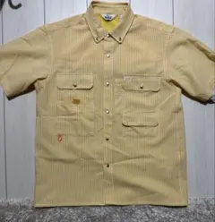 WOOLRICH 半袖シアサッカーシャツ ストライプ イエロー　S-M