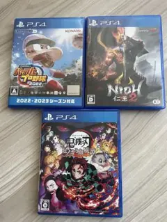 PS4 ゲームソフト 3タイトルセット 仁王2パワプロ2022 鬼滅の刃