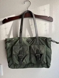 PRADA オリーブグリーン トートバッグ