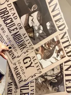 公式手配書 onepiecワンピース クロコダイル バギー ミホーク