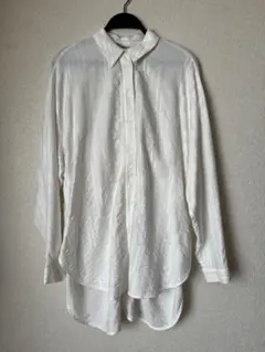ZARA ホワイト ストライプ ロングシャツ