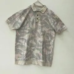 【美品】アーノルドパーマー 総柄ポロシャツ パームツリー柄 レトロ 日本製 1のサムネイル