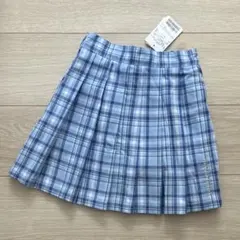 新品　タグ付き　メゾピアノ　青　水色　チェック　スカパン　120cm